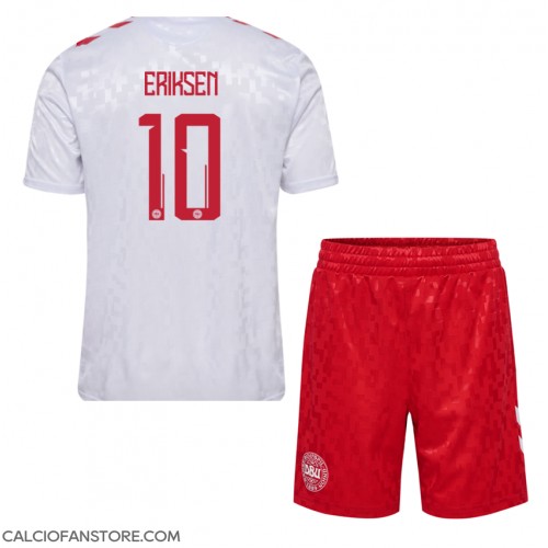 Maglia Calcio Danimarca Christian Eriksen #10 Seconda Divisa Bambino Europei 2024 Manica Corta (+ pantaloncini)